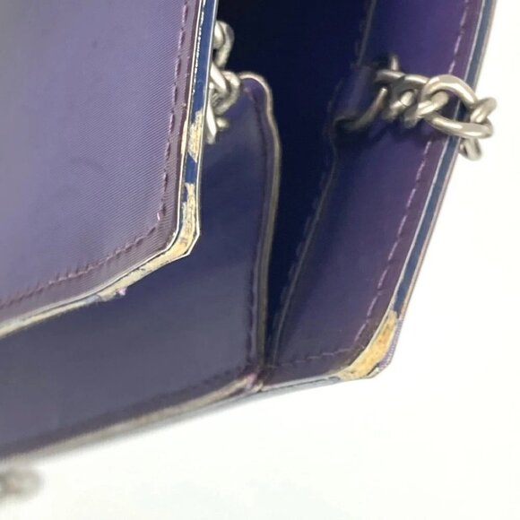 CHANEL hologram CC CC Mark Double Chain Shoulder Bag PVC/Leather purple - Picture 14 of 15